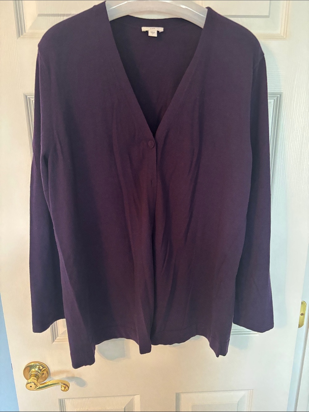 J. Jill Deep Purple V-Neck Lightweight Cardigan